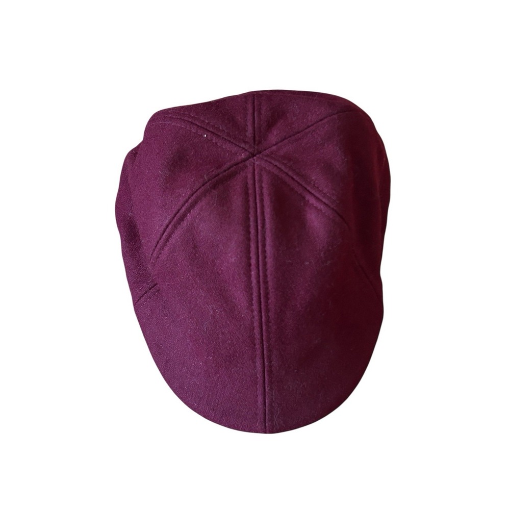 Boston Scally Co Burgundy Wool Blend Peaky Cap XL Newsboy Hat - Picture 2 of 5